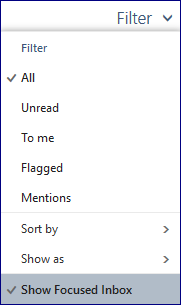 outlook 2016 and focused inbox disappeared